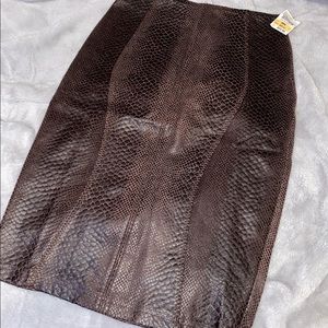 Faux leather midi skirt